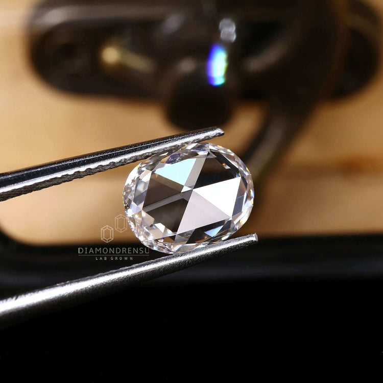 Buy a lab grown rose cut elongated cushion diamond weighing 1.45 carats.
