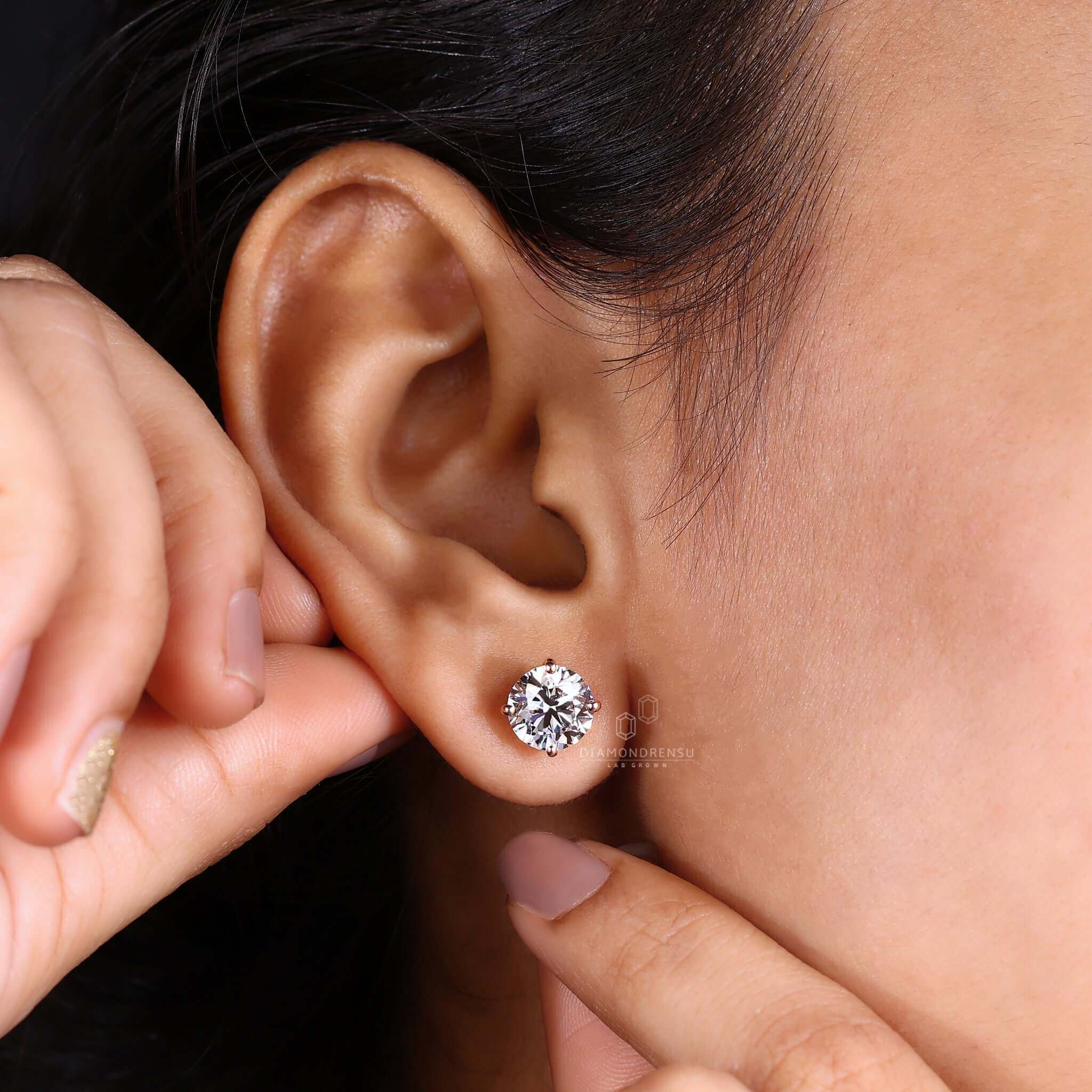 lab created diamond stud earrings