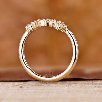 Elegant handmade jewelry featuring a diamond wedding band.
