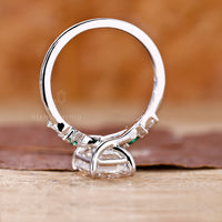 Marquise and Round Diamond Side Stones Engagement Ring adds extra sparkle and elegance.
