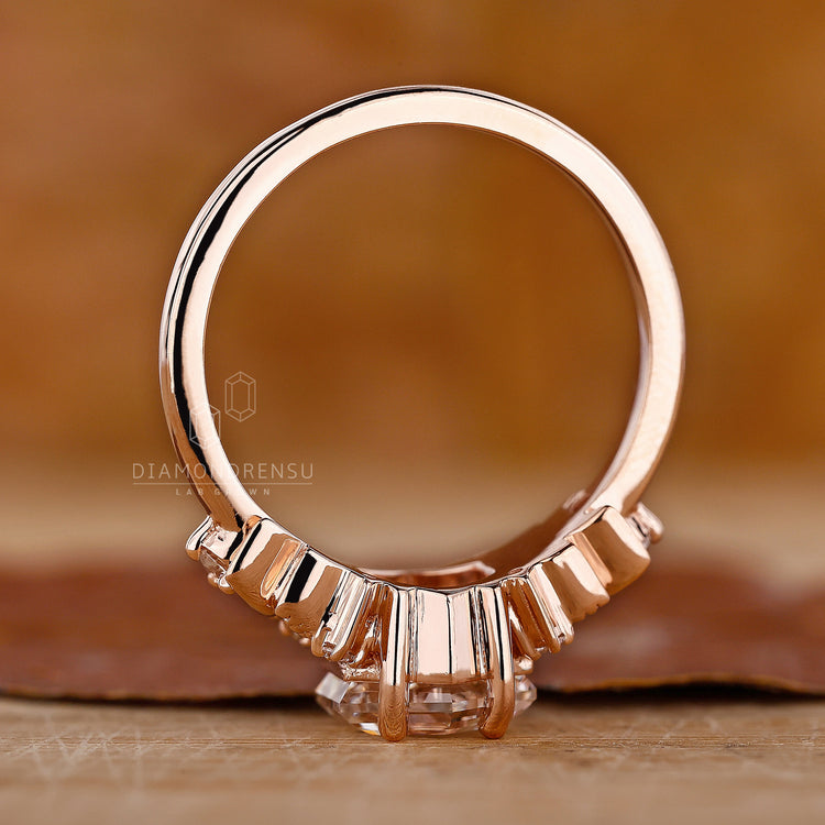 Rose Gold Engagement Ring with stunning diamond details.