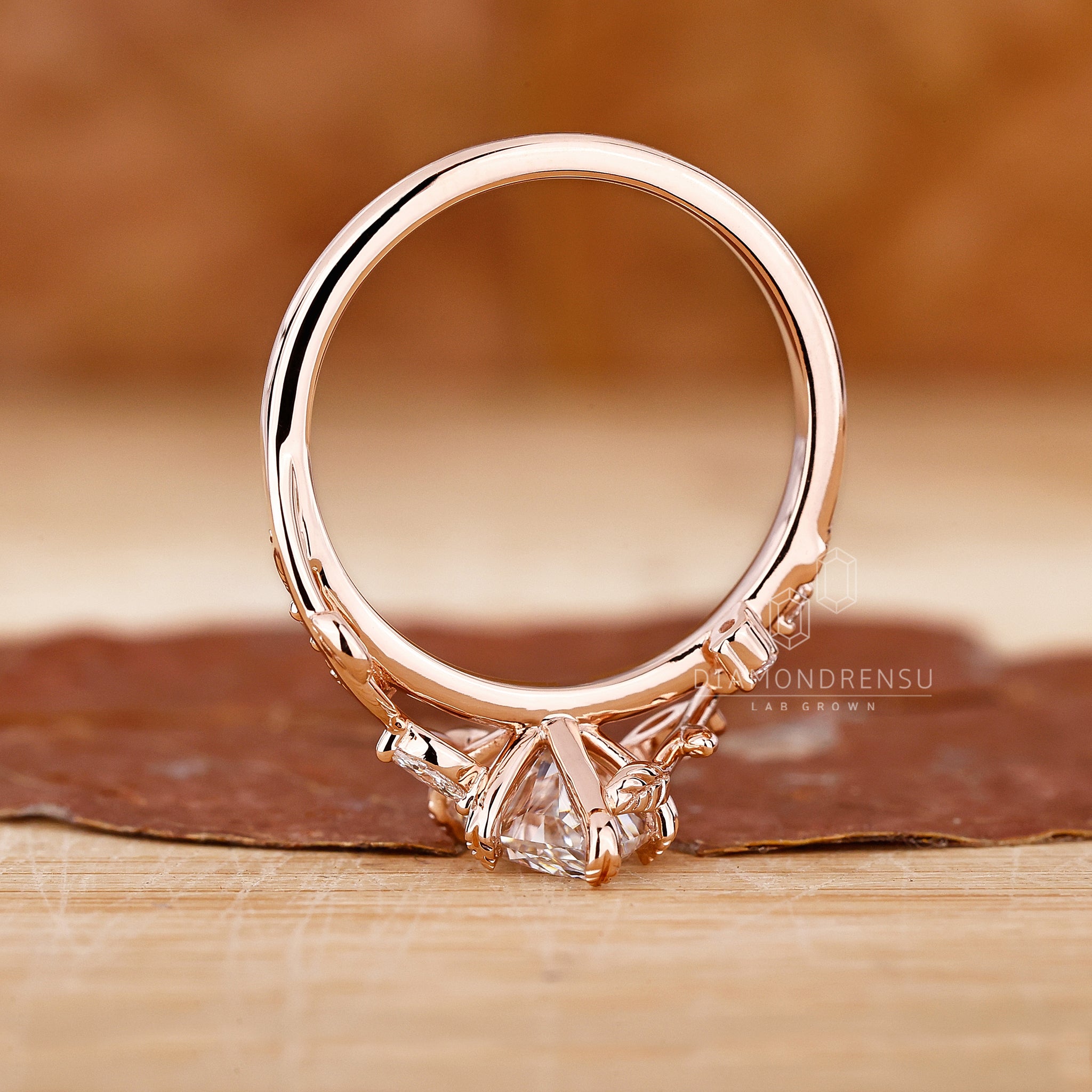Dutch Shape Ring Nature Inspired Engagement Ring Using Dutch Marquise Diamond