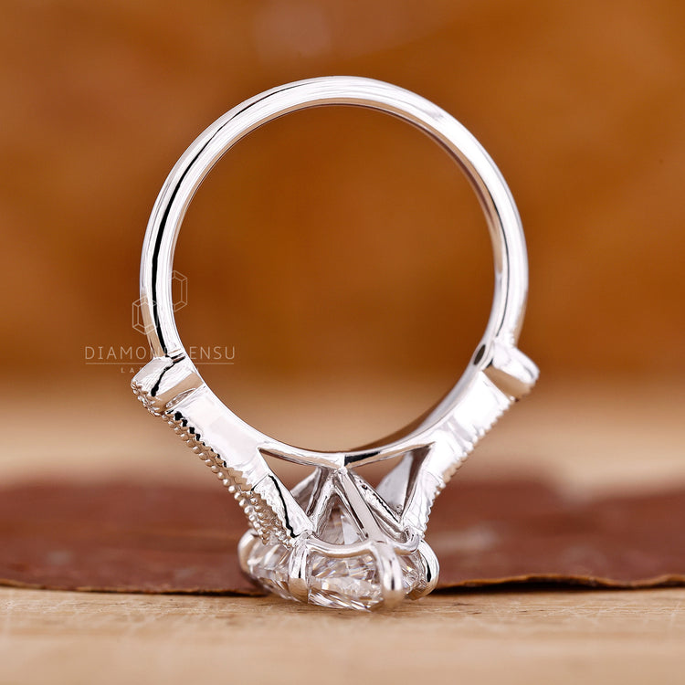 Round Diamond Ring in a high-quality, secure prong setting.
