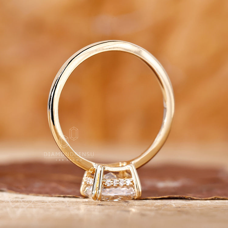 Cushion cut solitaire ring handmade ring
