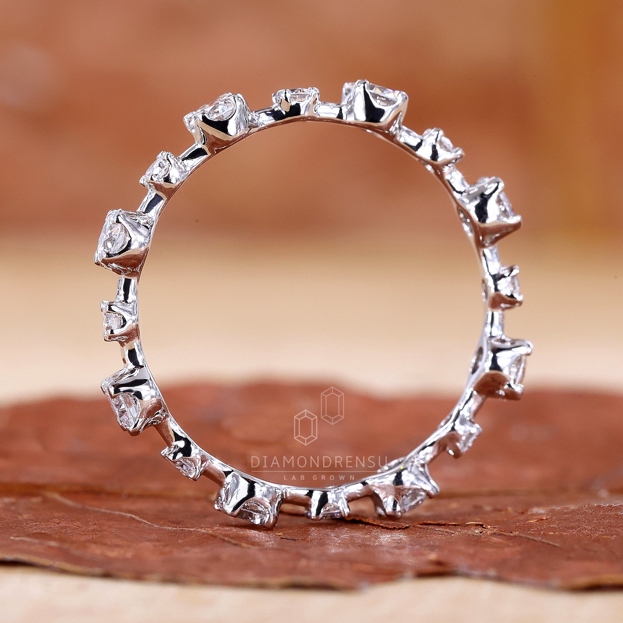 White Gold Diamond Wedding Band with brilliant clarity.
