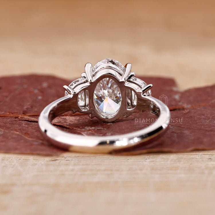 An IGI certified white gold oval diamond ring
