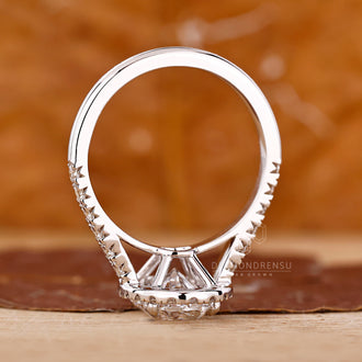 White gold engagement ring with custom engagement ring.
