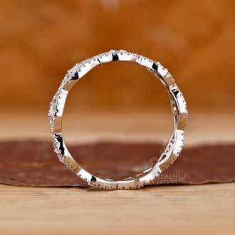 Custom white gold wedding band.