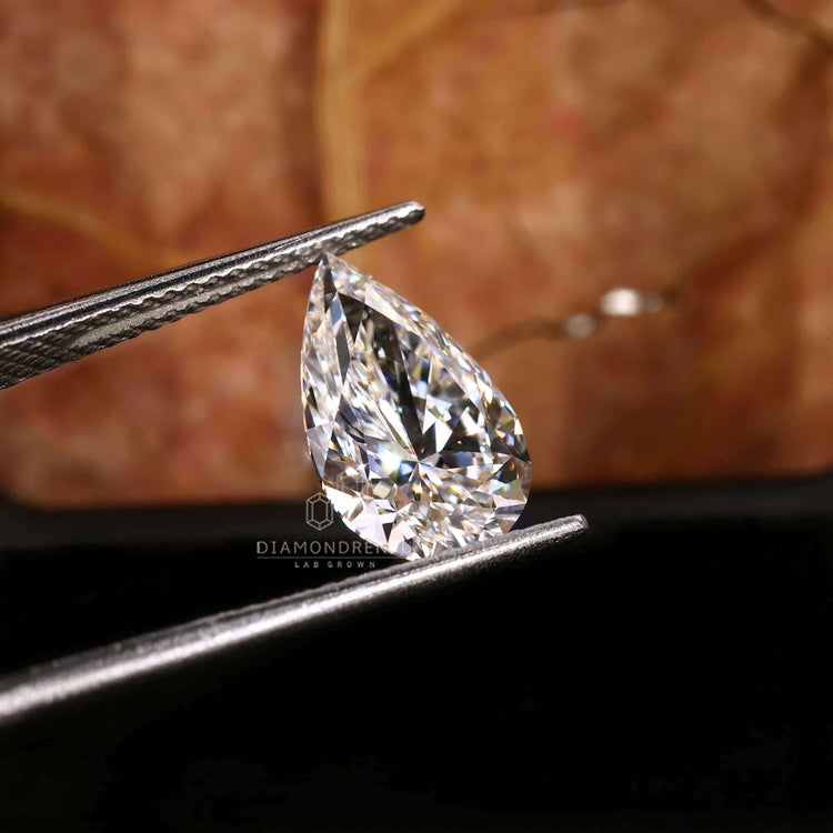 IGI certified lab grown diamond offered in 2 carat pear cut format.