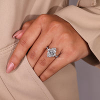Classic round diamond ring paired with a timeless setting.
