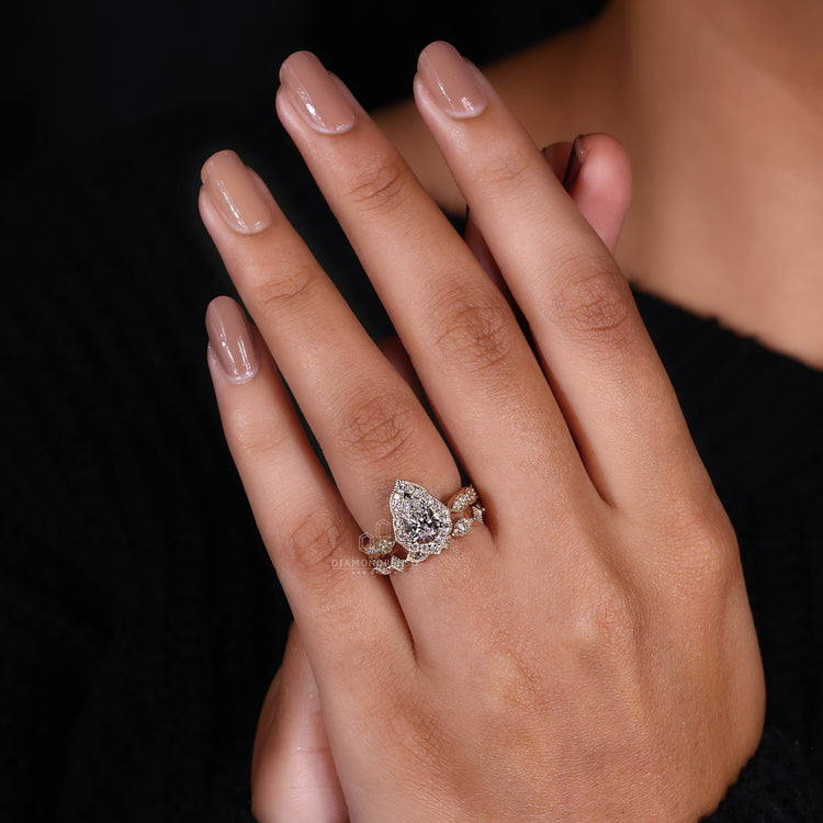 Halo Diamond Ring with a radiant centerpiece for extra shine.
