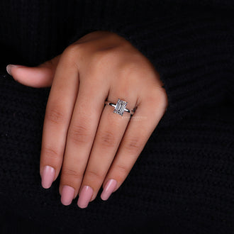 Round Diamond Hidden Halo Engagement Ring for timeless elegance.
