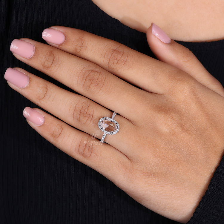 Halo Engagement Ring set with a stunning center diamond.