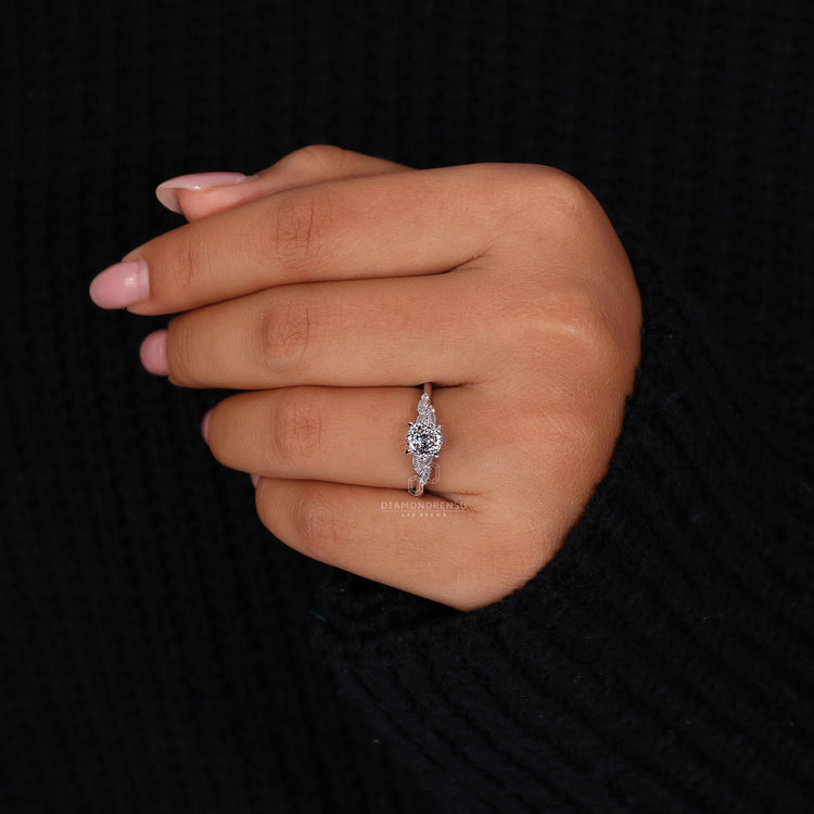 Portuguese Cut Ring set in a unique and sophisticated style.
