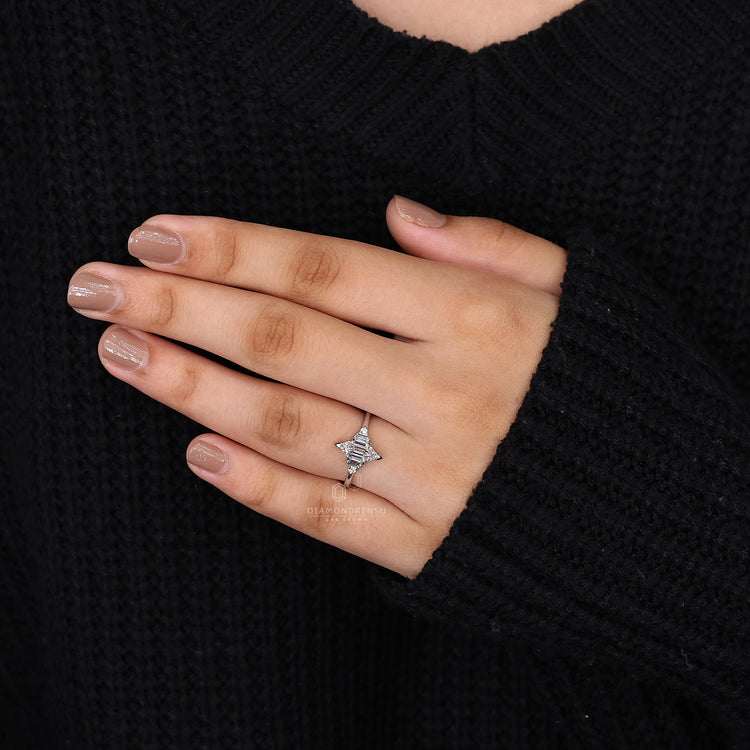 Round Cut Diamond Ring with sparkling diamonds in a secure setting.