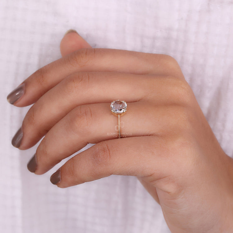 Rose Cut Solitaire Ring designed with precision and beauty.
