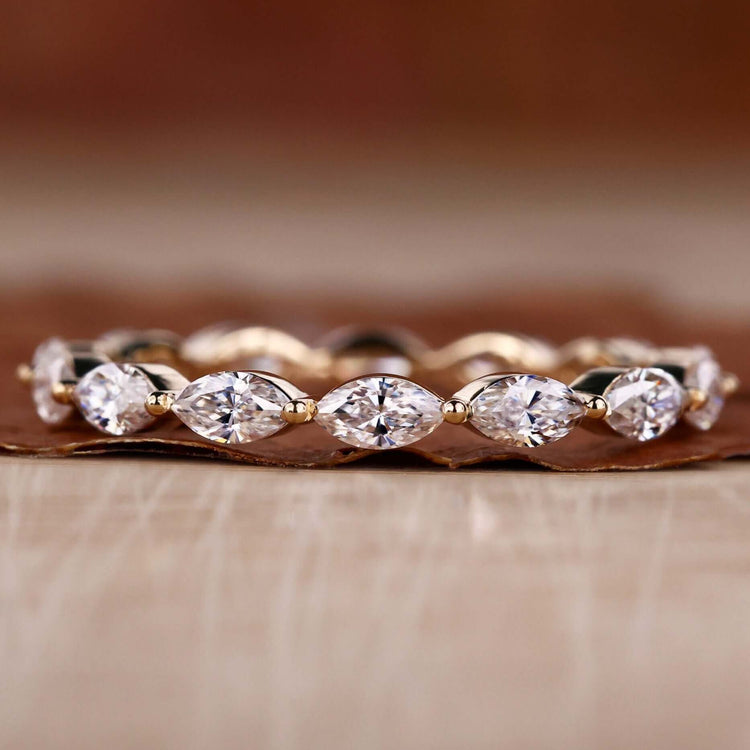 marquise cut lab grown diamond band