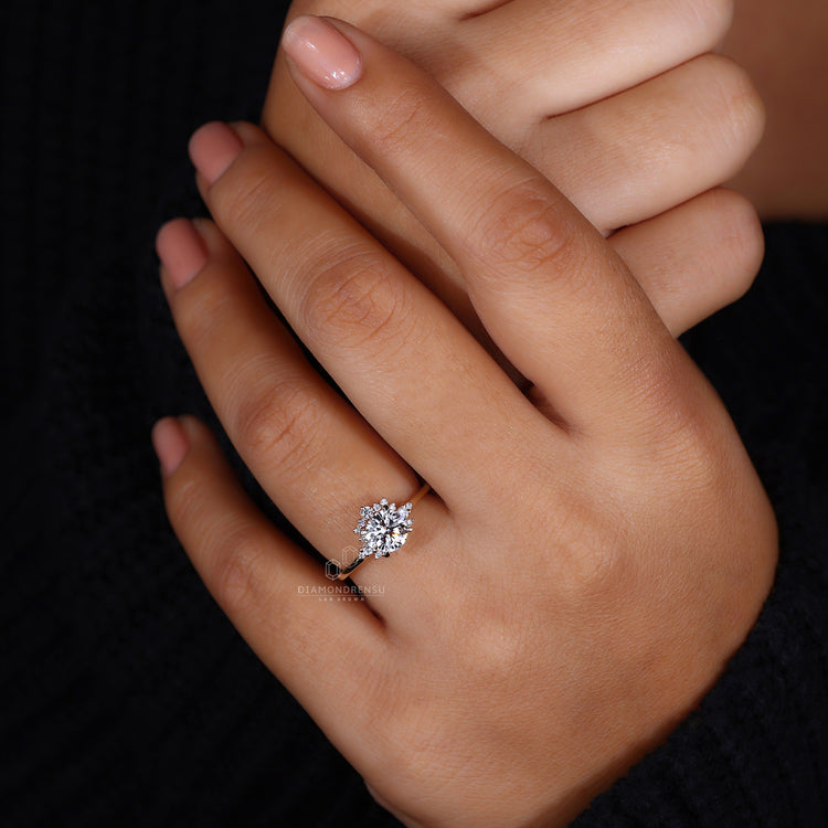 Yellow gold halo engagement ring for a bold statement.