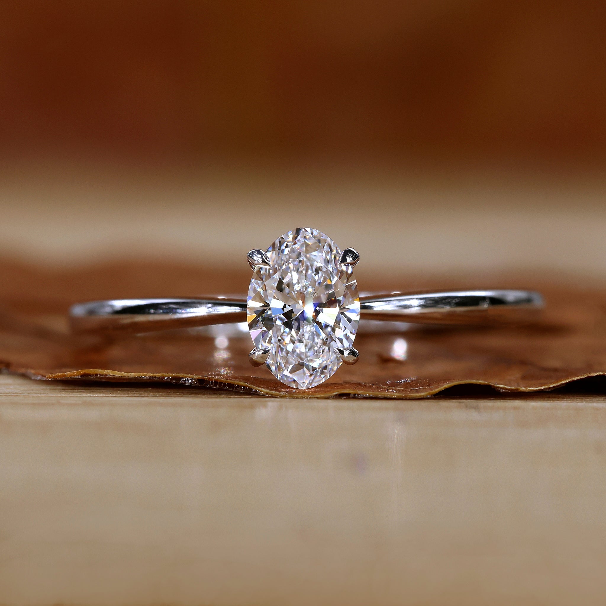 Oval Solitaire Engagement Ring - Stunning Sparkle