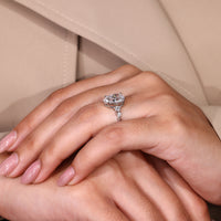 Prong setting ring featuring lab-grown diamonds.
