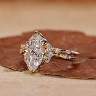 Claw Prongs securely holding the marquise diamond ring.
