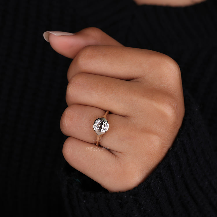 Bezel Setting Ring with a sleek, polished look.
