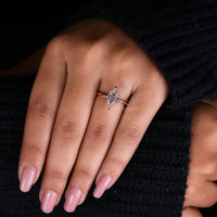 Hexagon Ring with a unique geometric design and sparkle.