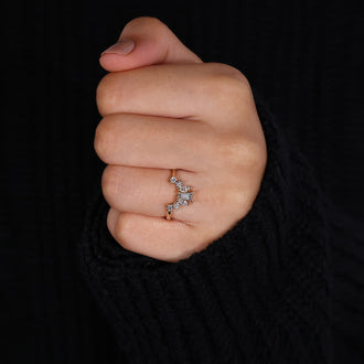 Marquise and baguette wedding band with unique stones.
