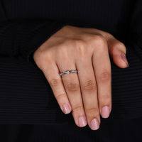 White gold band with a polished finish and elegant design.
