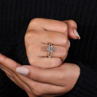 Hidden Halo Engagement Ring crafted with pave split shank setting.
