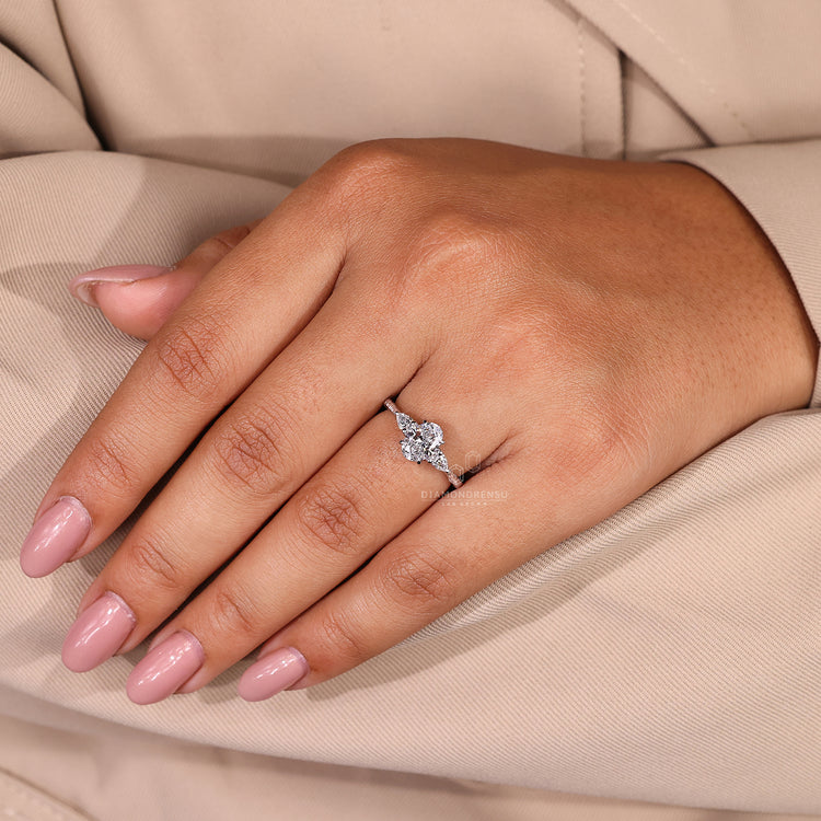 White gold engagement ring with a timeless design.
