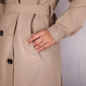 Lab Grown Diamond set in cushion engagement style.
