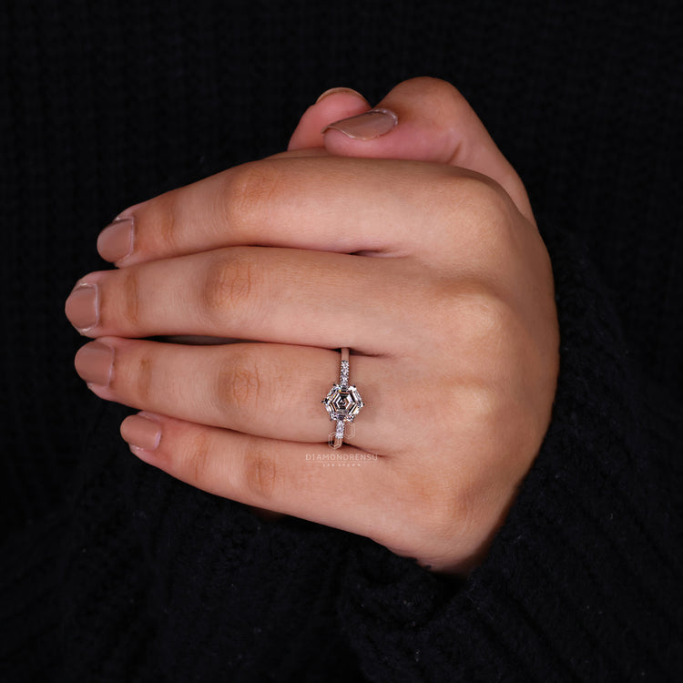 Hexagon Ring crafted with precision and elegant detail.