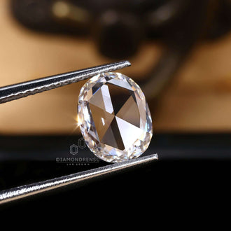 Diamondrensu offers a lab grown rose cut elongated cushion diamond.

