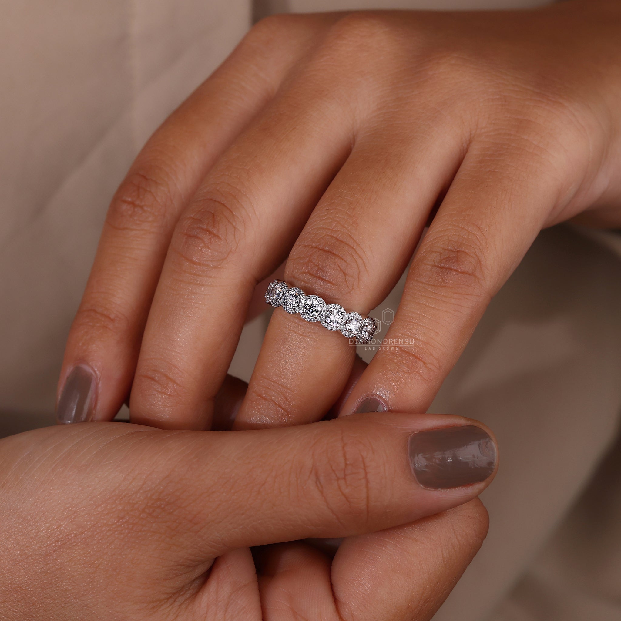 White Gold Eternity Wedding Band with exquisite design.
