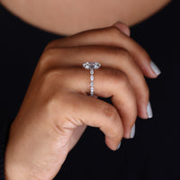 Round Cut Diamond Ring in white gold, featuring handmade jewelry.
