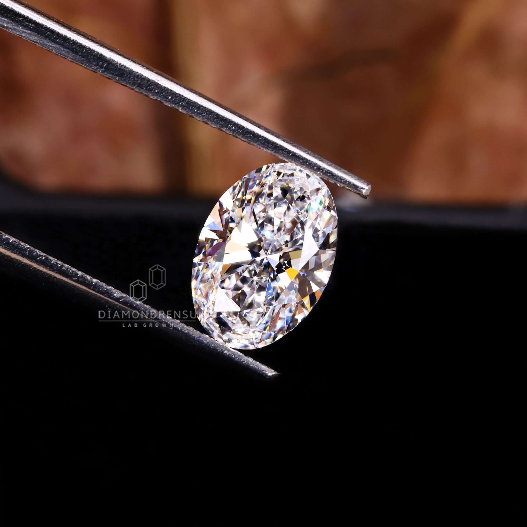 oval lab created diamond