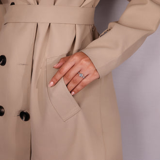 Buy engagement ring with round cut diamond in bezel setting.
