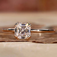 asscher lab grown diamond ring