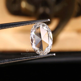 Lab grown loose diamond in oval rose cut shape is available.
