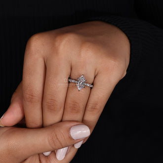 Claw Prongs in a Milgrain Engagement Ring for secure fit.