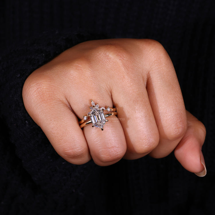 Tiara Wedding Band featuring elegant diamond accents.
