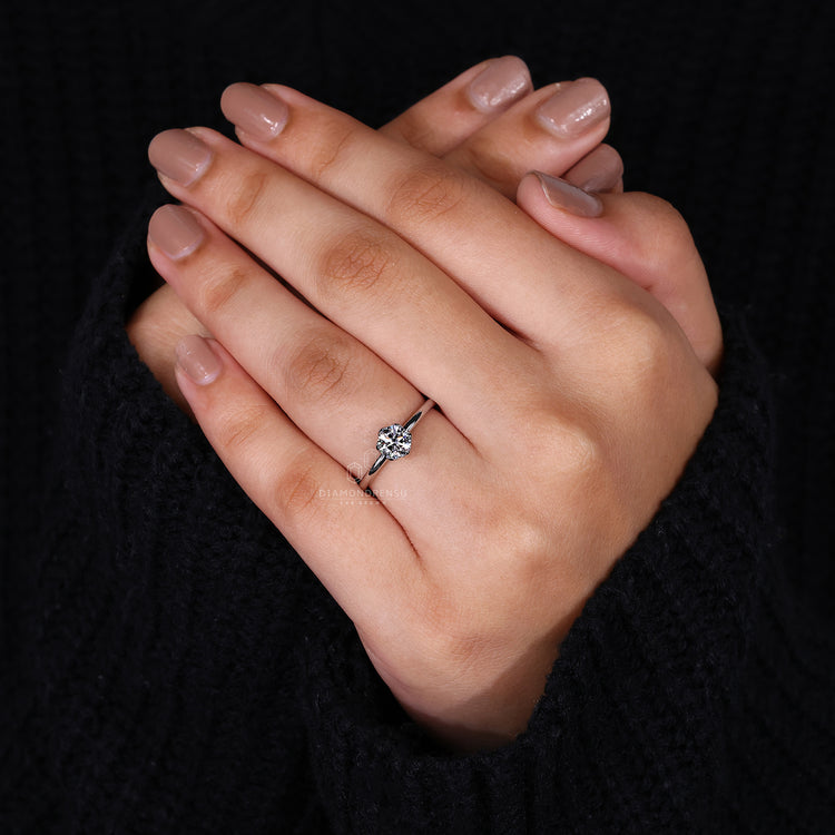 Lab Grown Diamond set in a high-quality solitaire engagement ring.