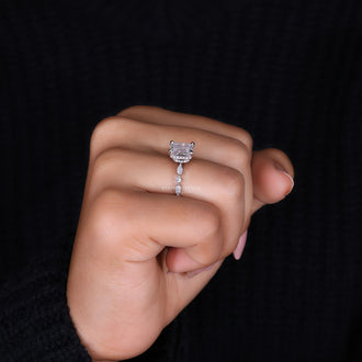 Shared Prong Engagement Ring for a secure and beautiful setting.