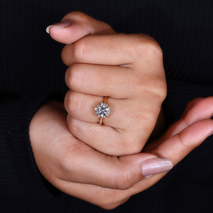 Cathedral Setting Ring with elegant, elevated diamond placement