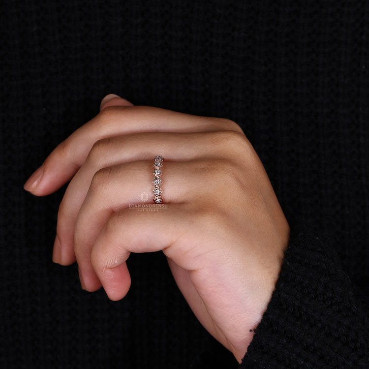 Handmade jewelry featuring delicate diamond settings.
