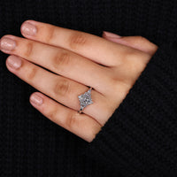 White gold engagement ring with prong setting
