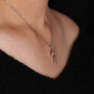 Personalized pendant with number '7' in prong set design.
