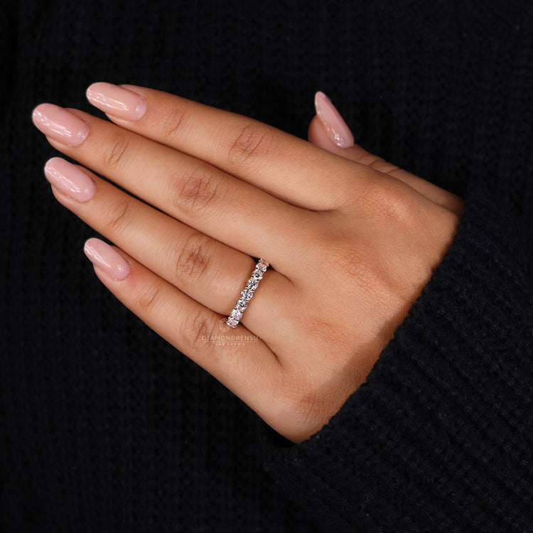 Lab grown diamond band with eco-friendly brilliance and beauty.
