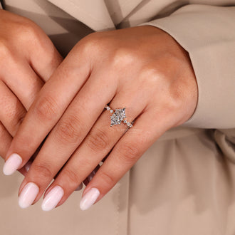 Diamond ring designed in six prong setting.
